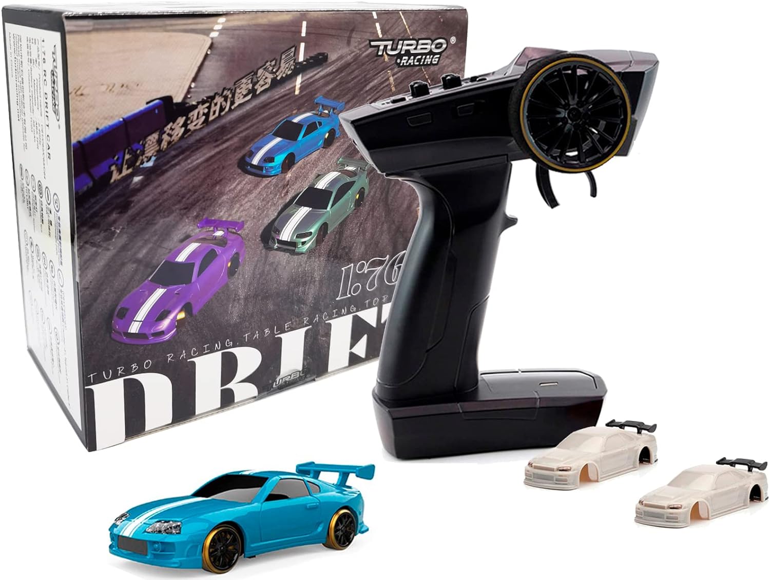 Turbo Racing 1:76 Mini Drift RC Car (Blue Sports)